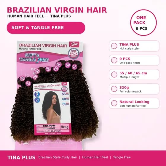 Cabelo Tela Orgânica Bio Vegetal Cacheado Afro Tina Plus 320g Sleek