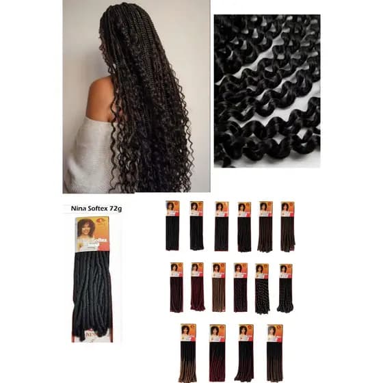 CHEREY  Cabelo Cacheado Nina Softex Original Crochet Maravilhoso 70g
