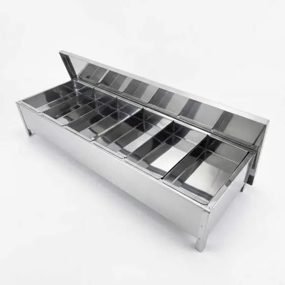 Condimentadora com 6 cubas INOX GROSSO + Envio imediato