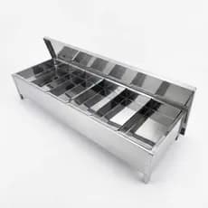 Condimentadora com 6 cubas INOX GROSSO + Envio imediato
