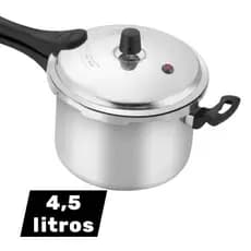 PANELA DE PRESSÃO PRESAO POLIDA 4,5 L FECHAMENTO EXTERNO ASJ + ENVIO RÁPIDO E SEGURO
