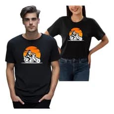 Camiseta Casal Moto Custom Criativa Estrada  Kit Namorados