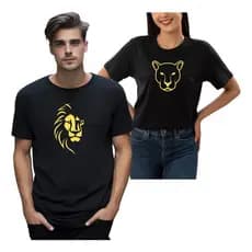 Camiseta Casal Leão Leoa King Queen Rei Rainha Kit Namorados