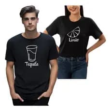 Camiseta Casal Tequila Limão Criativa Amor Kit Namorados