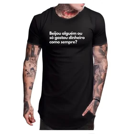 Camiseta Longline Frase Aproveita eu não venho aqui sempre