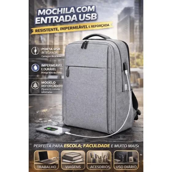 Mochila Executiva Impermeável Notebook 15.6 8014 ALEATORIA