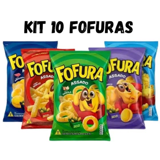 Kit 10 Salgadinhos Fofuras Sabores 60g