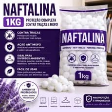 Naftalina 1kg Bolas Antimofo Repelente de Traças Mofo Gavetas Armários Banheiros Depósitos