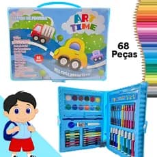 Maleta De Pintura Infantil MODELOS VARIADOS 68 Peças Para Colorir Voltas Aulas Canetinha Lapis Tinta
