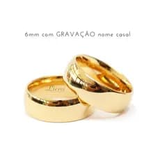 PROMOÇÃO Par Alianca 6mm + GRAVAÇÃO aliança