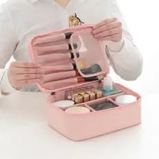Necessário Bolsa Maquiagem Cosmética à Prova D'água Multifuncional Portátil De Viagem