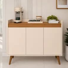 Aparador Buffet Armário Veronica 3 Portas Prateleira Pés Palito Cores  - MJM Casa dos Moveis