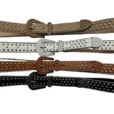 Cinto Estilo Country Unissex Detalhe Metal Bolinhas Moda