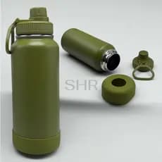 Garrafa Inox Térmica 350ML/600ML/800ML/1000ML Com Capinha Protetora De Silicone Antiderrapante