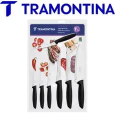 Kit Facas Tramontina Plenus 7Pcs Inox Cabo Polipropileno Preto