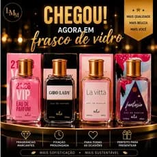 Kit Perfume Feminino com 04 e 02 Unidades 100ml cada Frasco de Vidro Eau de Parfum Longa Fixação Presente Feminino