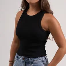 Blusa feminina Malha Canelada Ribana Feminina Regata feminina Premium Revelion Natal Presente