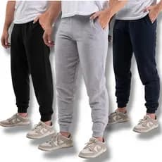 Kit 3 Calça MOLETOM PELUCIADA Masculina INVERNO Academia Casual Calça Inverno Moletom Moletom Roupa Inverno