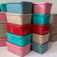 Kit 10 Potes Plásticos 1 Litro com Tampa – Marmita, Freezer, Micro-ondas, Reutilizável, Empilhável