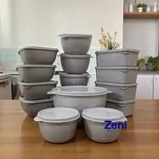 Kit com 15 Potes Plasticos para Armazenar Alimentos