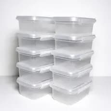 Kit 10 Marmita Potes 800ml com Travas Laterais BPA FREE - Alimentos organizadores de congelador