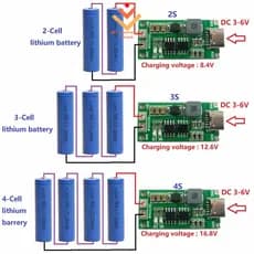 Multi-Célula 2S 3S 4S Tipo-C A 8.4V 12.6V 16.8V Step-Up Boost LiPo Polímero Li-on Módulo De Carregamento Do Carregador D