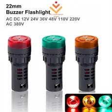 AD16-22SM 22mm AC DC 12V 24V 36V 48V 110V 220V 380V Flash Signal Light LED Campainha Ativa Indicador De Alarme Sonoro