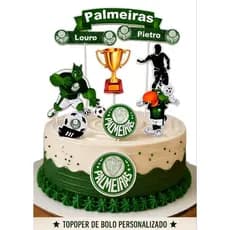 Topo de Bolo Personalizado Infantil Adulto Qualquer Tema, Palmeiras e Corinthians.