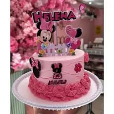 🎂 TOPO DE BOLO PERSONALIZADO PERSONAGEM MINNIE COM NOME E IDADE.