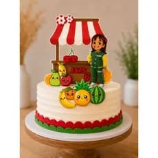 Topo de Bolo Personalizado 3D Feirinha | Nome e Idade | Todos os Temas | Papel Fotográfico 180g