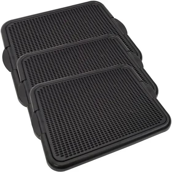 Kit 3 Sanitário Xixi Educador Canino Higiênico Toalete Pipi Dog Tapete Plástico Black