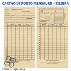 Cartão de Ponto Mensal Tilibra para Relógio Cartográfico Original