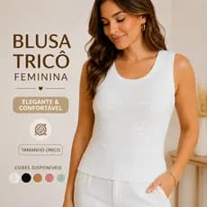 Blusa Tricô Feminina Regata Modal Flores Em Relevo Elegante Casual |5112| Lançamento
