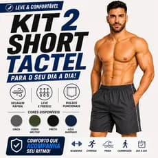Kit 2 Shorts Tactel Masculino Academia Praia Corrida Treino Leve Secagem Rápida |339| Lançamento