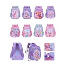 Mochila 3D PU Escolar 16 Pol Conjunto Mochila Infantil Feminina Bonito Desenhos Animados Bebê Meninas Escolar