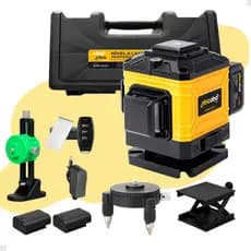 Nível Laser 3D 12 Linhas Recarregável 2 Baterias Controle