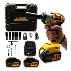 Parafusadeira Furadeira Chave De Impacto 1/2 Bateria 48V