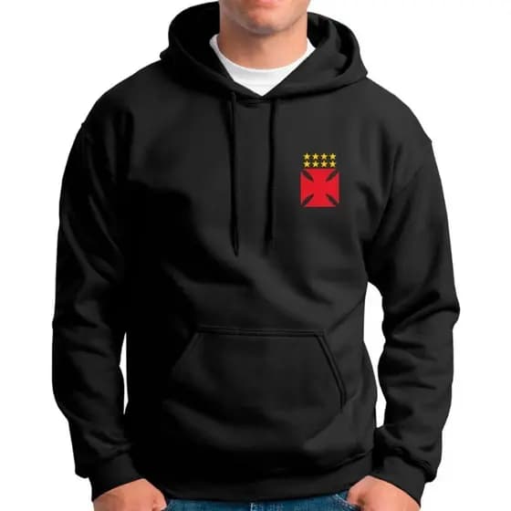 Blusa Moletom Vasco Time Futebol Flanelado Canguru Ótima Qualidade