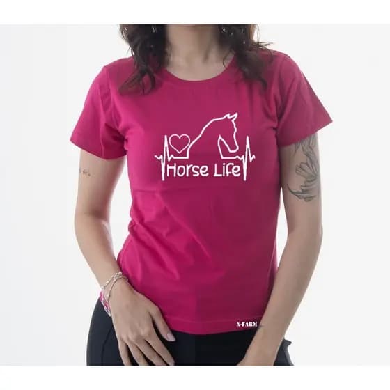 Baby Look Horse Life Varias Cores 100%Algodão Gola Redonda Ótima Qualidade