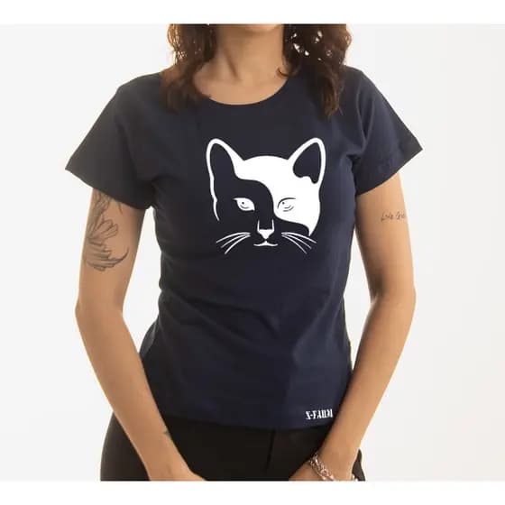 Baby Look Feminino Estampa Gato 100% Envios Rapidos Algodão Alta Qualidade