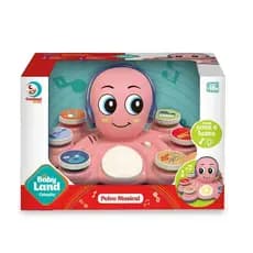 Brinquedo Educativo Polvo Musical Com 6 Botões Rosa - Cardoso