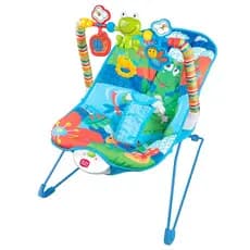 Cadeira de Balanço para Bebê Azul com Som Guta Guti - DM Toys