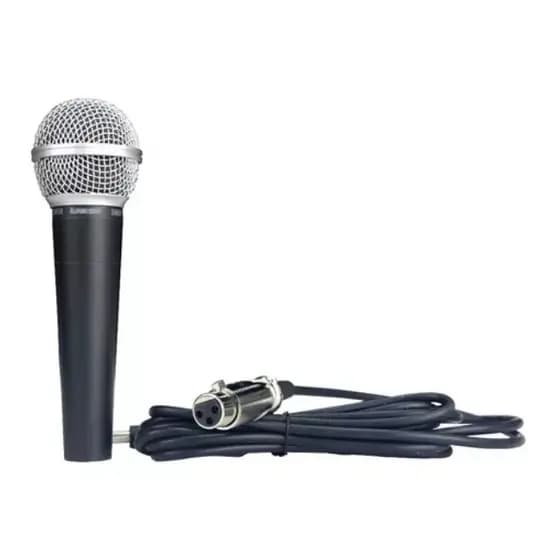 Microfone Profissional Sm58 Com Cabo 5 Metros Chave Liga E Desliga Alta Sensibilidade Envio Imediato