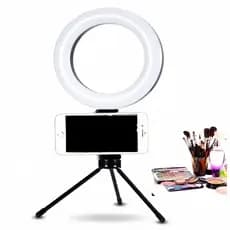 Ring Light de Mesa Blogueira Portátil Luminária De Led 6 Polegadas + Tripé De 16 Cm Right