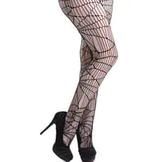 Meia Calça Teia de Aranha Arrastão Preta Feminina Gótica ou Fantasia de Halloween