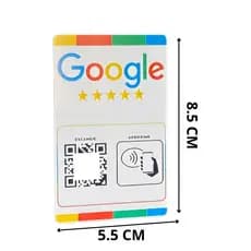 Placa/cartão Google Avaliação Com Chip Nfc E Qr Code