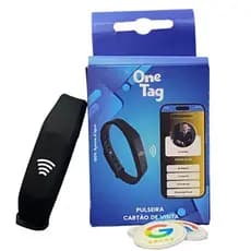 Pulseira avaliação google com 3 tags adesiva aproximação e qrcode