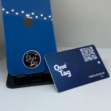 Kit Cartão de Visita NFC Tecnologico Azul + Tag Totalmente Editável