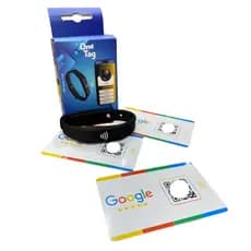 Avaliação Google 3 Cartão + Pulseira Aproximação E Qrcode Branco