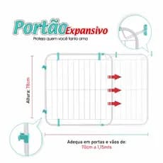 Portão Expansivo Grade Proteção Criança Pet Cachorro ( 70cm a 115cm)